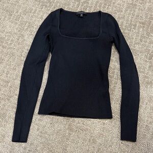 Rag and Bone viscose blend square neck stretchy fitted ribbed top